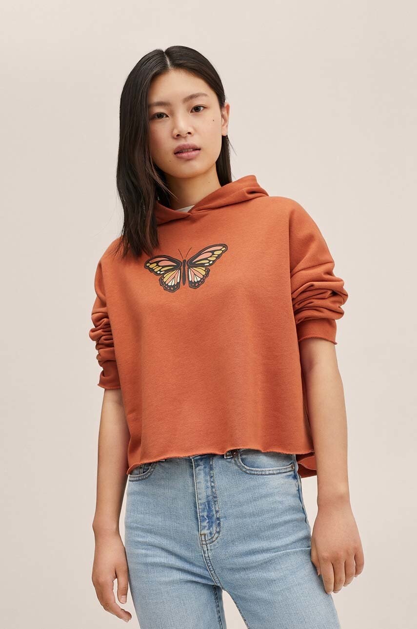 Mango Kids bluza copii culoarea bordo, cu imprimeu