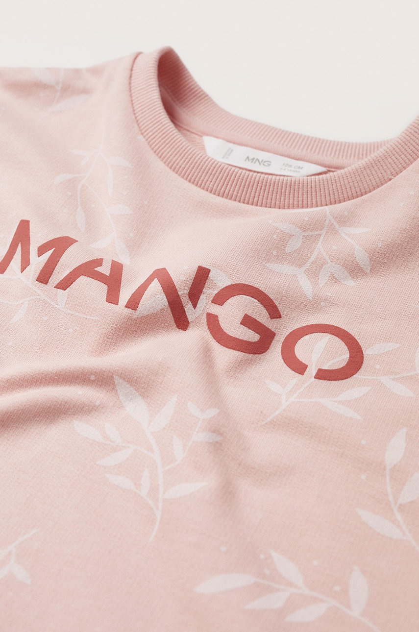 

Детская хлопковая кофта Mango Kids цвет розовый узор