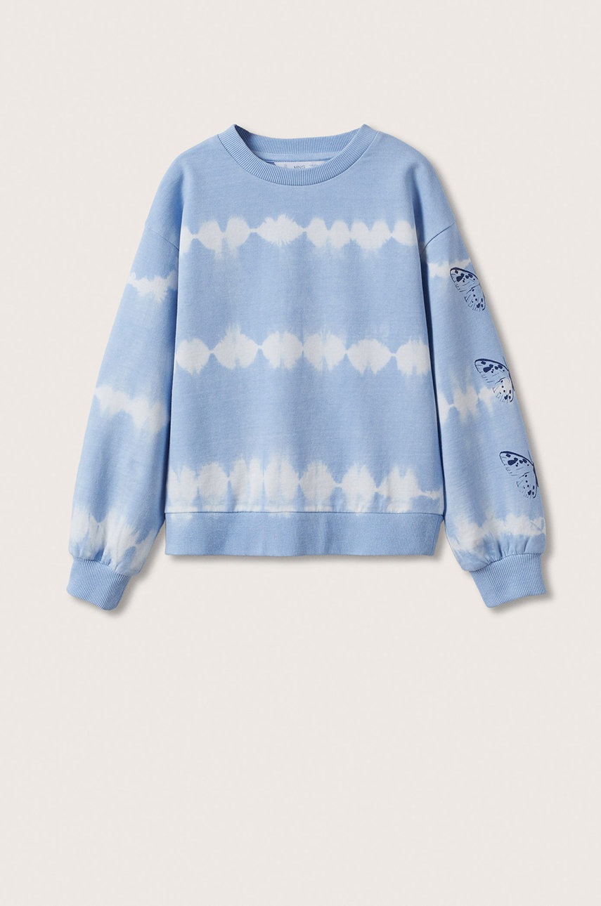

Детски памучен суичър Mango Kids с десен, Син