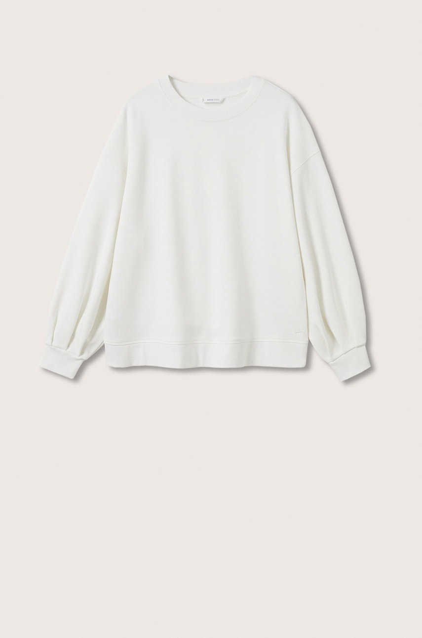 

Детска памучна блуза Mango Kids Fluor в бяло с изчистен дизайн, Бял