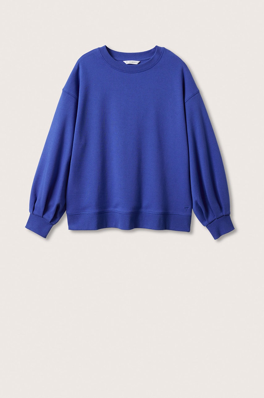 

Детская хлопковая блузка Mango Kids Fluor цвет синий однотонная