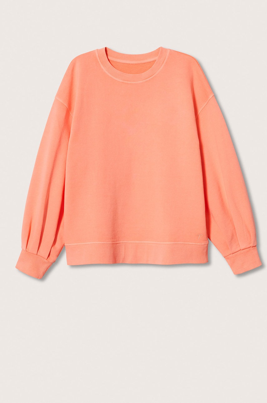 

Детски памучен суичър Mango Kids Fluor в оранжево с изчистен дизайн, Оранжев