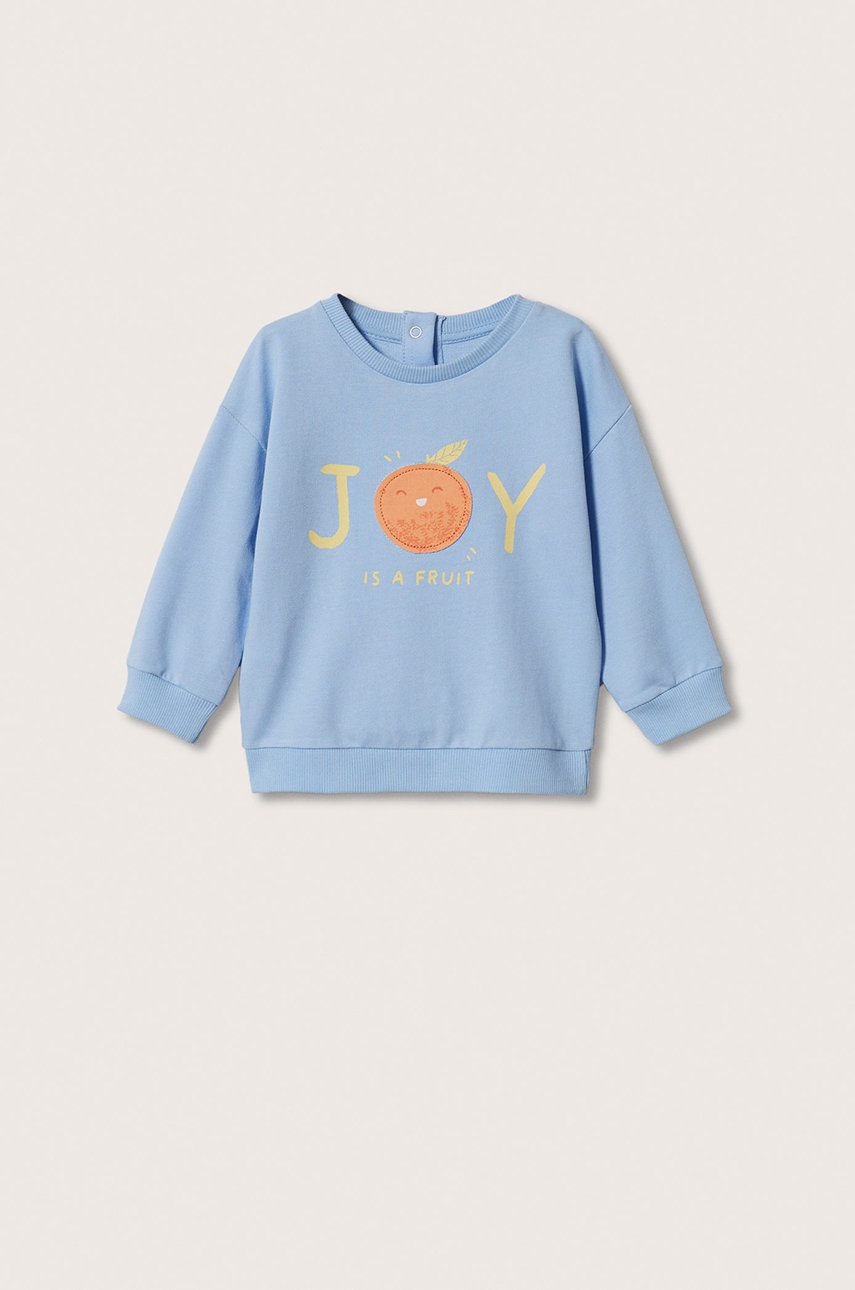 

Детски памучен суичър Mango Kids Frutti с апликация, Син