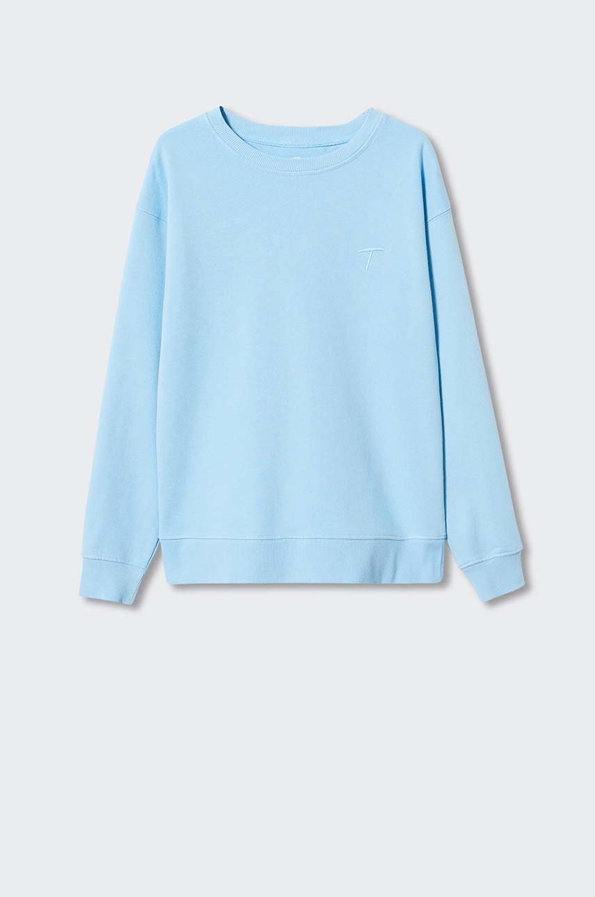 

Детская хлопковая кофта Mango Kids Mngblue однотонная