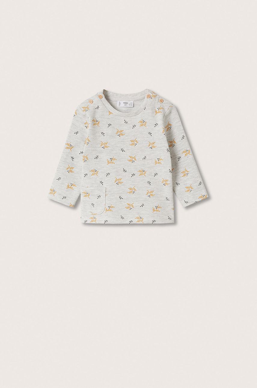 

Детски суичър Mango Kids в сиво с десен, Сив