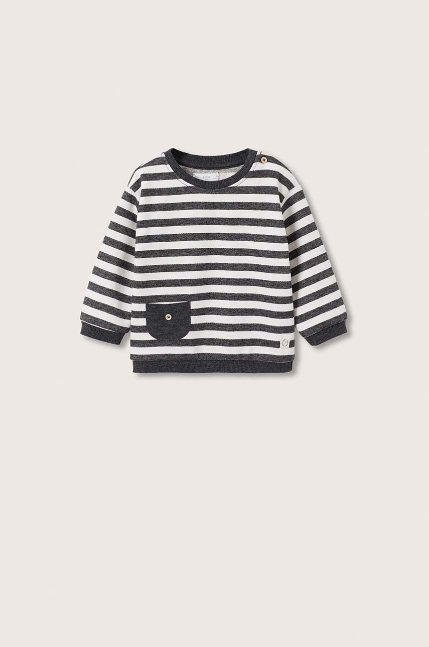 

Детски суичър Mango Kids в сиво с десен, Сив