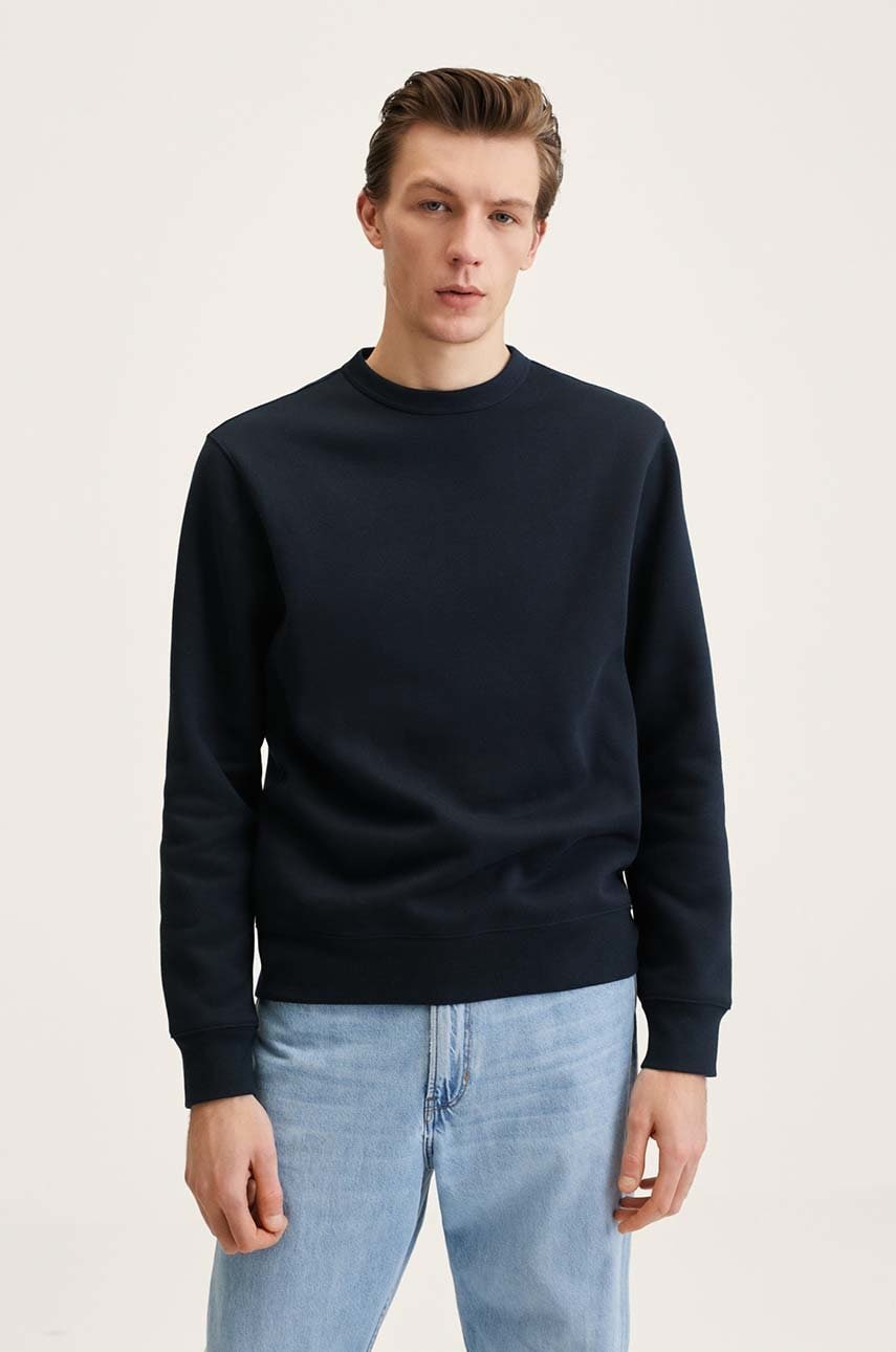 Mango man bluza barbati, culoarea albastru marin, neted