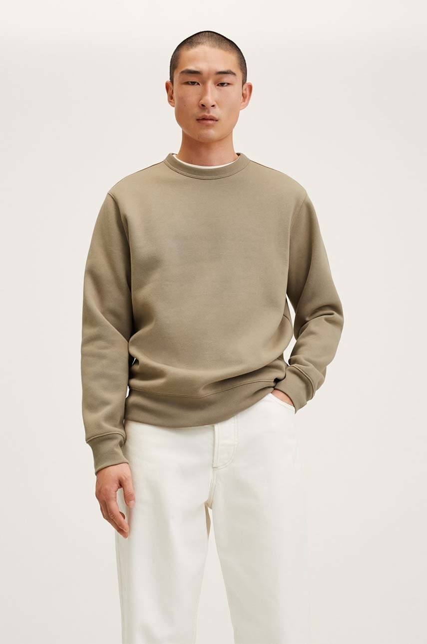 Mango man bluza barbati, culoarea maro, neted