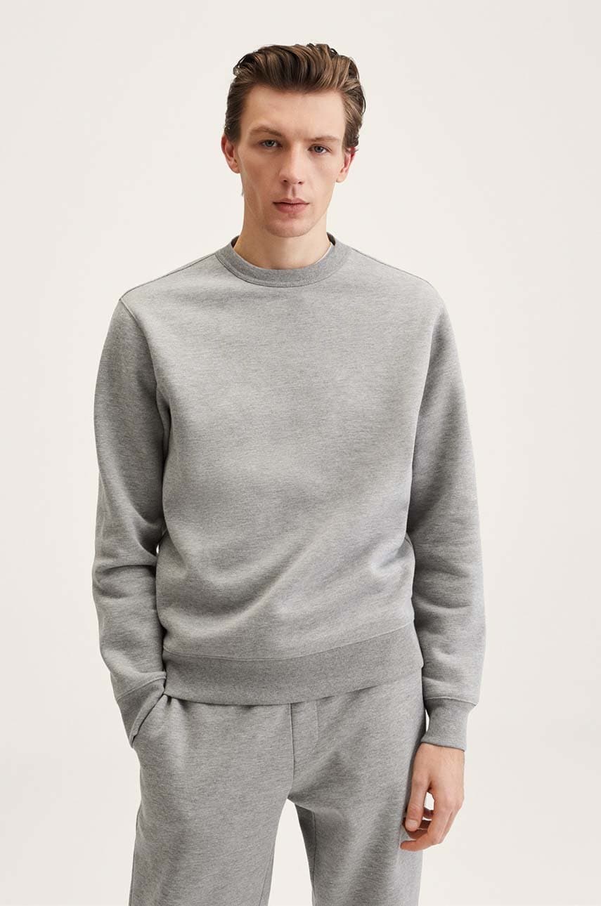 Mango man bluza barbati, culoarea gri, neted