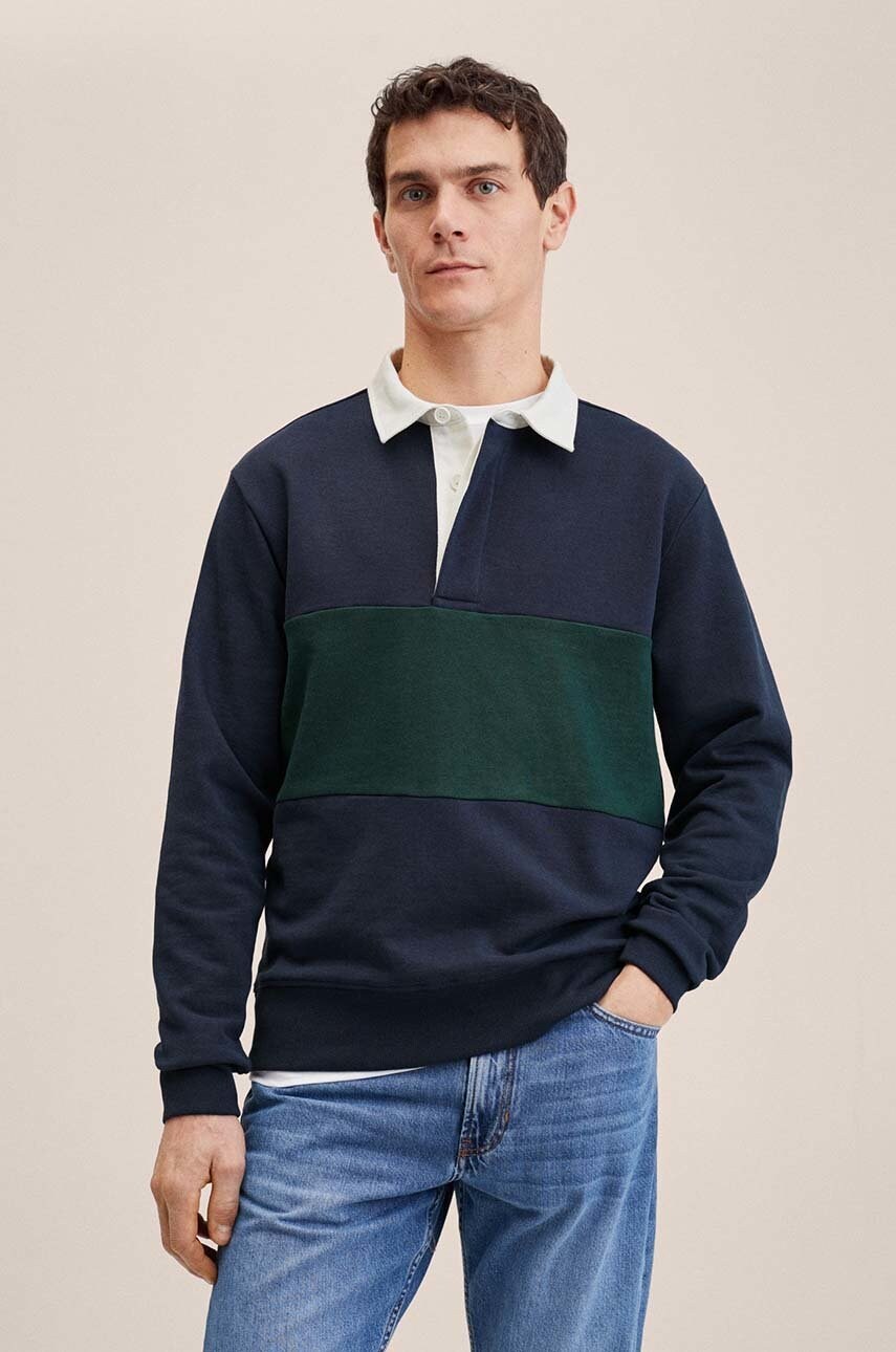 Mango man bluza barbati, culoarea albastru marin, modelator