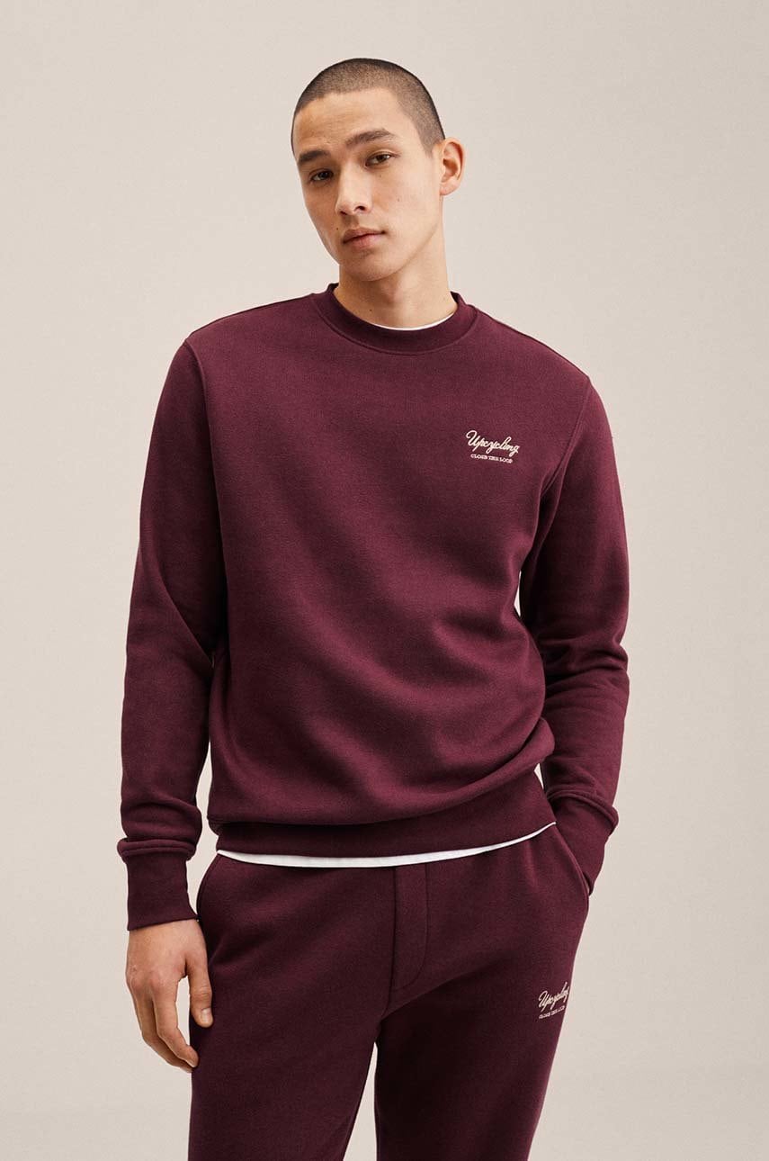 Mango man bluza barbati, culoarea bordo, neted