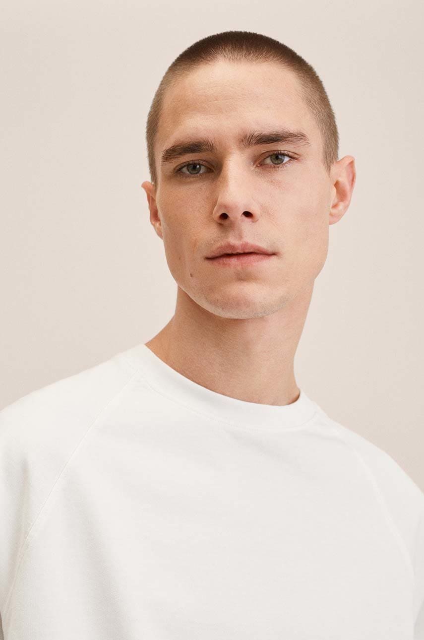 

Кофта Mango Man Dylan чоловіча колір білий однотонна