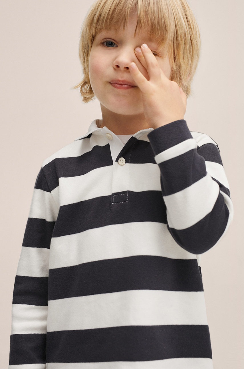 

Детска блуза с дълги ръкави Mango Kids в сиво с десен, Сив