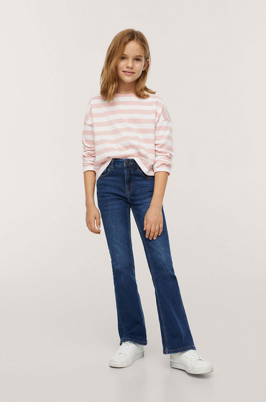 

Хлопковый детский лонгслив Mango Kids цвет розовый