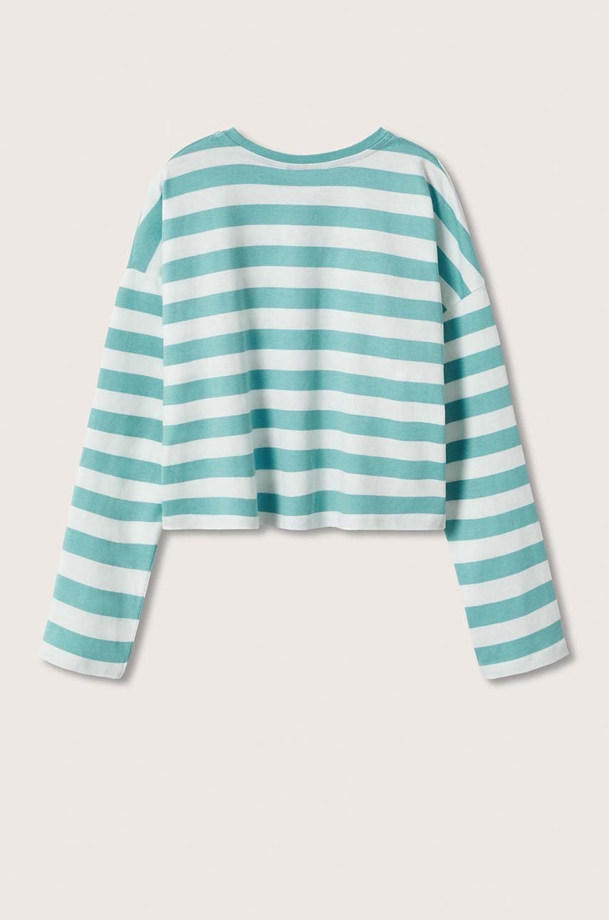 

Хлопковый детский лонгслив Mango Kids цвет зелёный