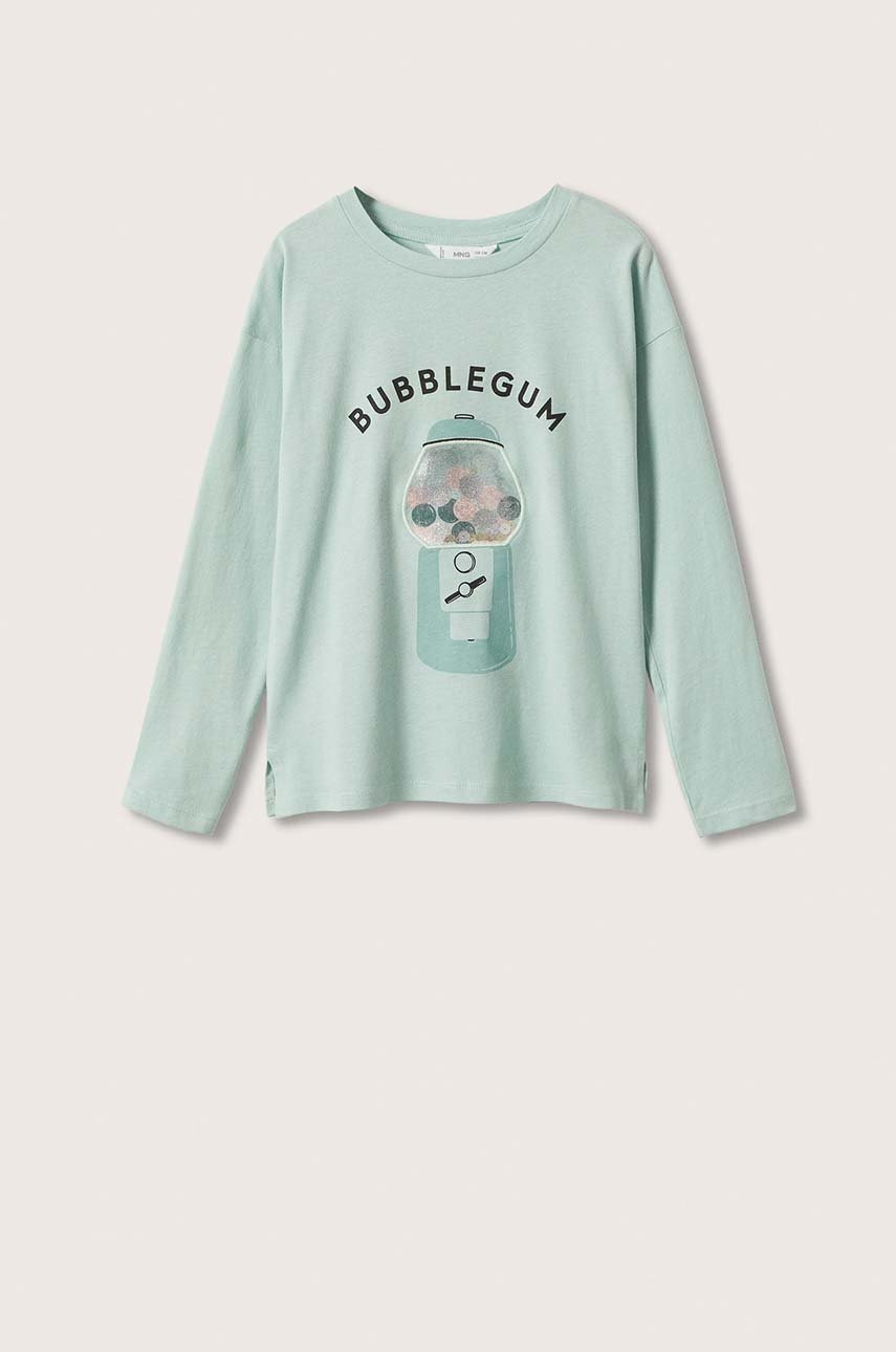 

Детска блуза с дълги ръкави Mango Kids в зелено, Зелен