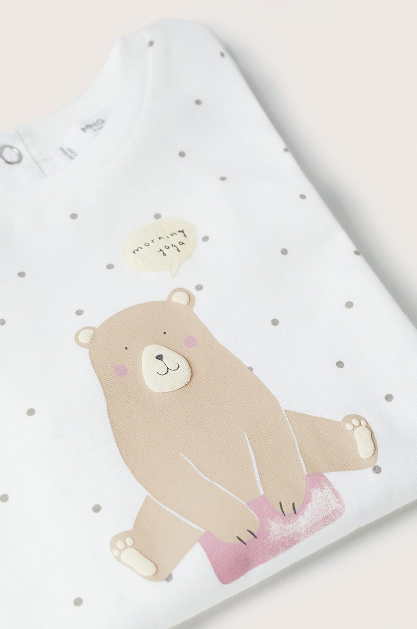

Хлопковый детский лонгслив Mango Kids цвет белый