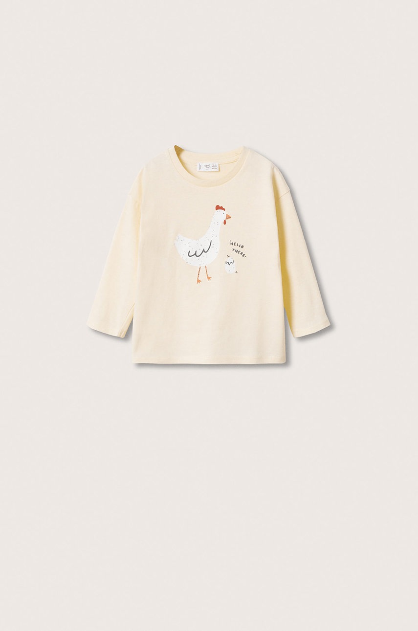

Детска блуза с дълги ръкави Mango Kids в жълто, Жълт