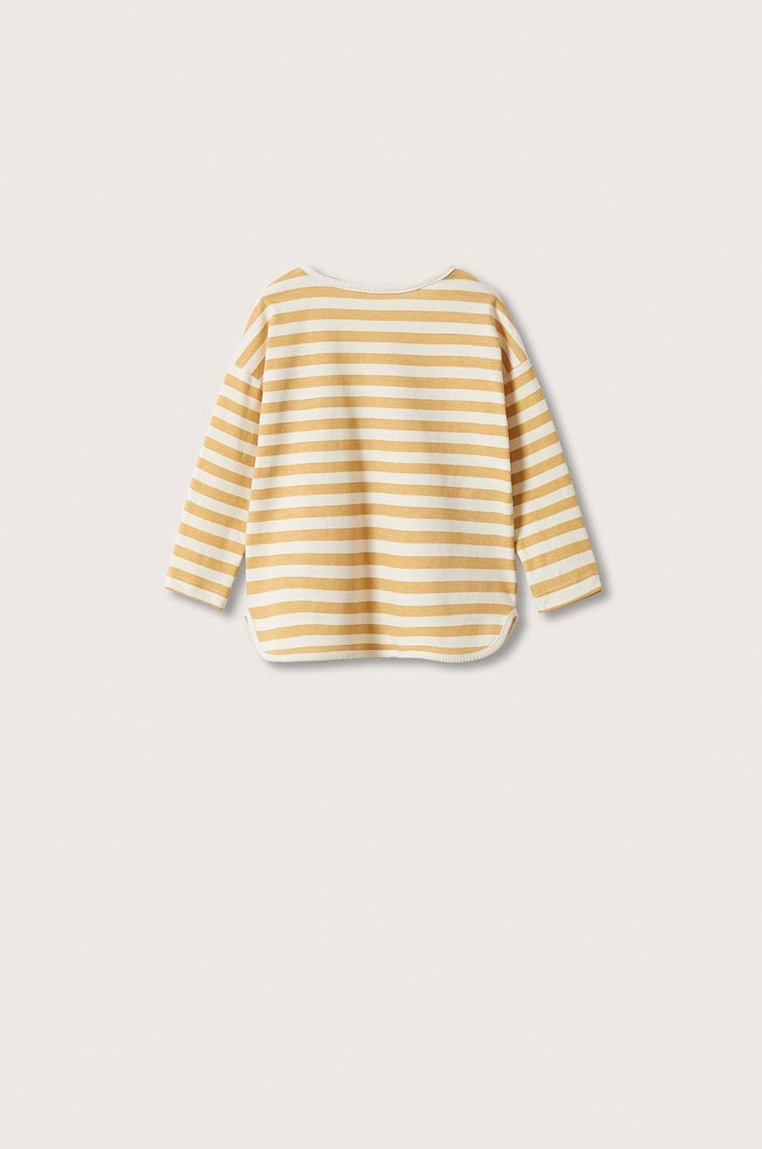 

Хлопковый детский лонгслив Mango Kids цвет жёлтый