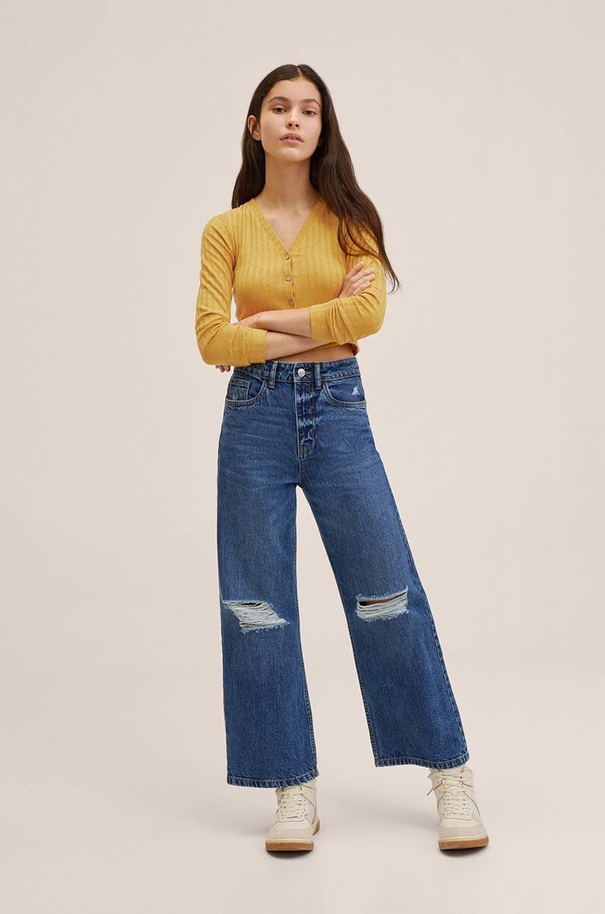 

Дитячий лонгслів Mango Kids колір жовтий