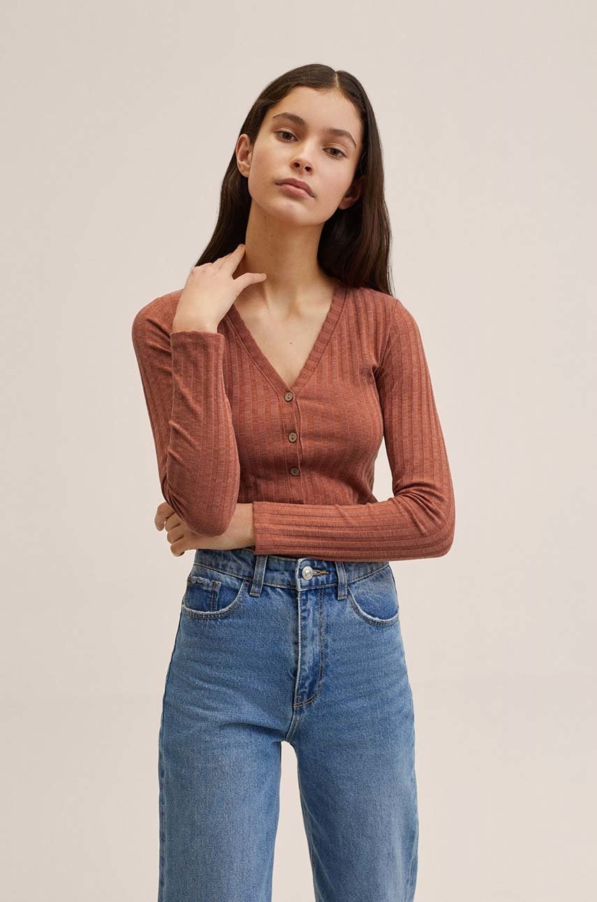 

Детска блуза с дълги ръкави Mango Kids в бордо