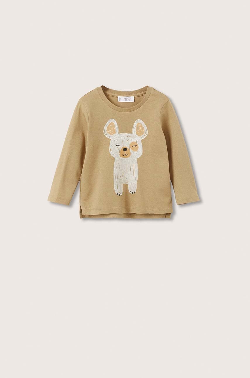 

Детска блуза с дълги ръкави Mango Kids в кафяво, Кафяв