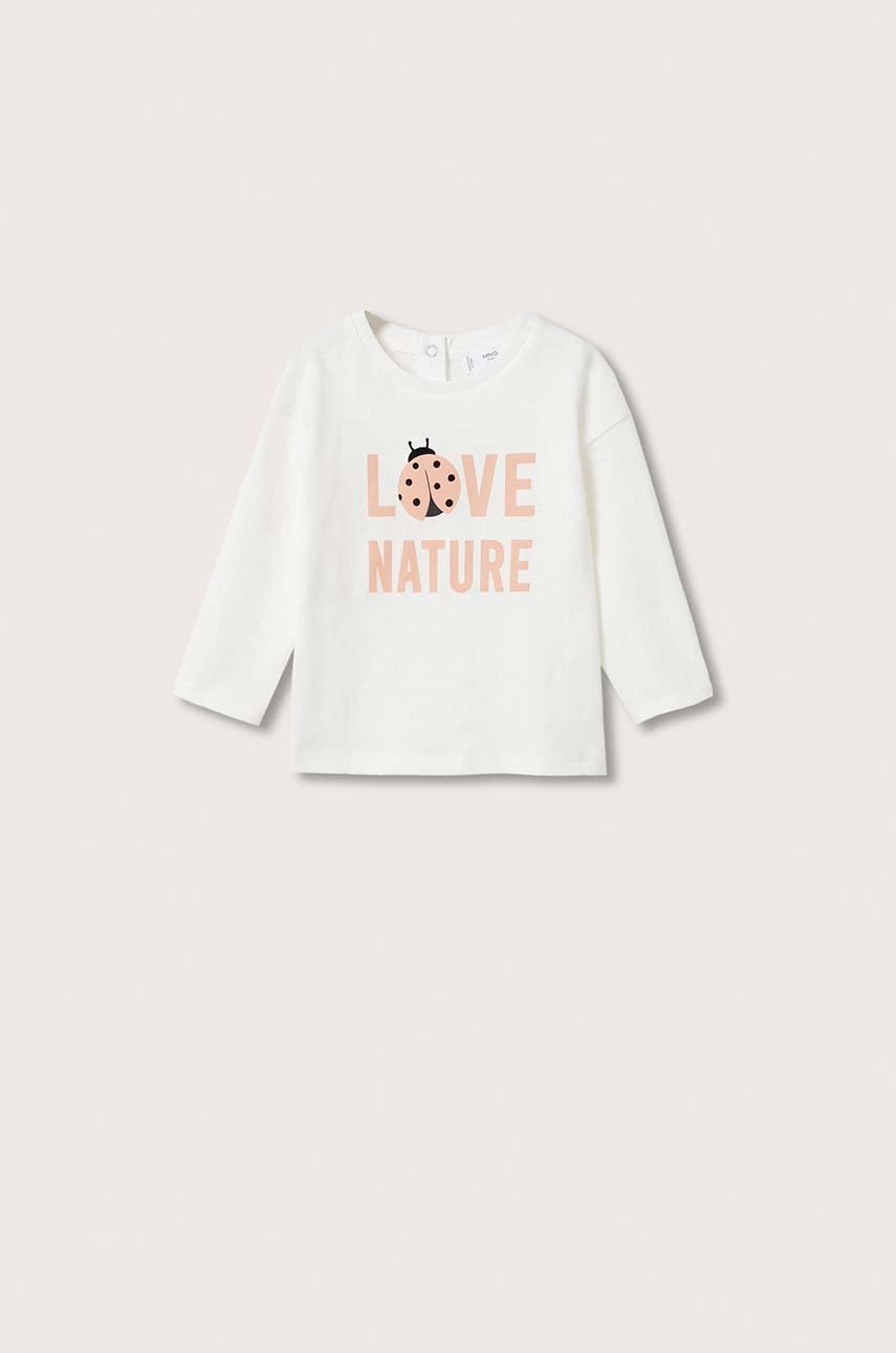 

Детска блуза с дълги ръкави Mango Kids в бяло, Бял