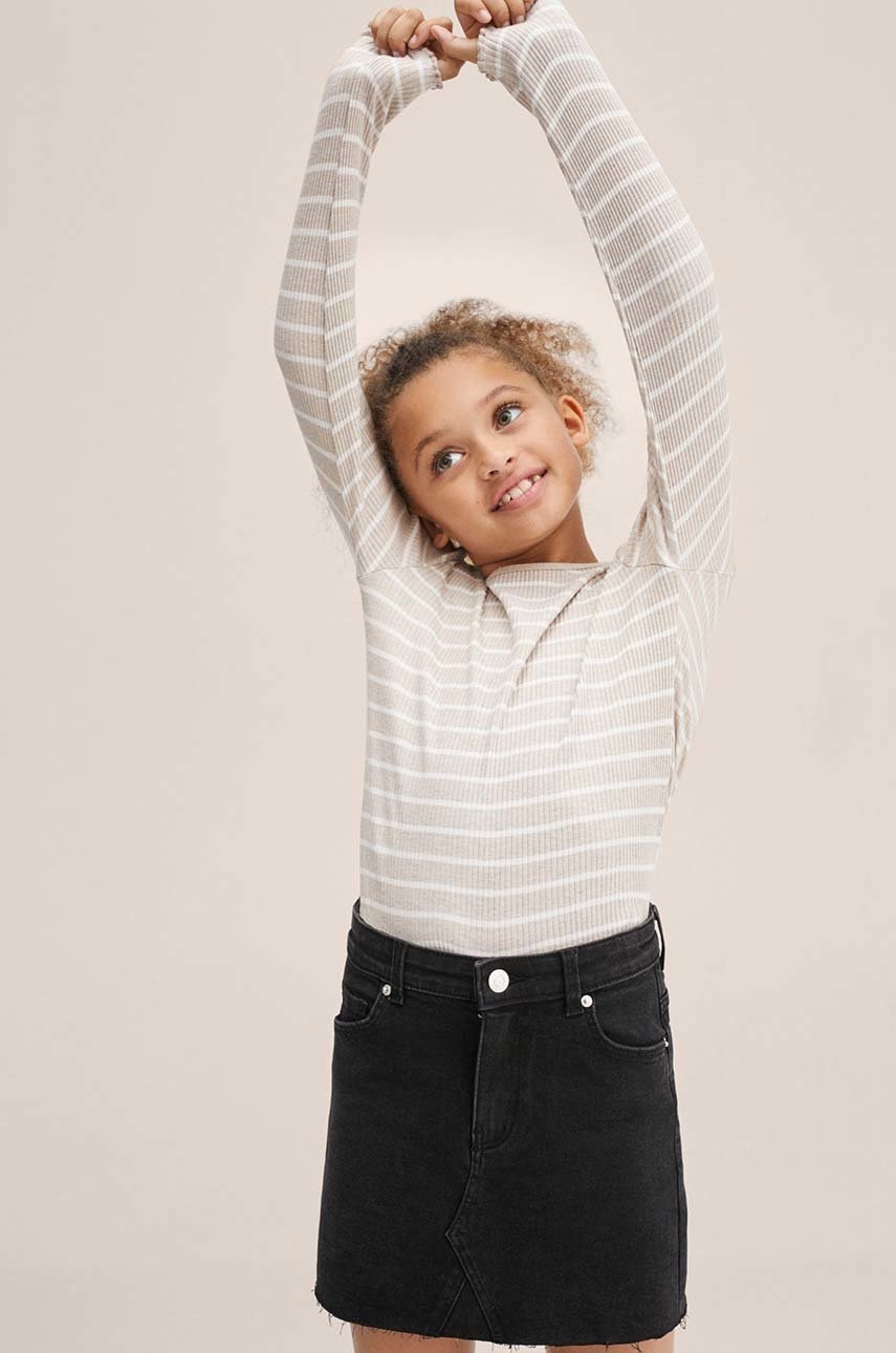

Детска блуза с дълги ръкави Mango Kids в бежово, Бежов