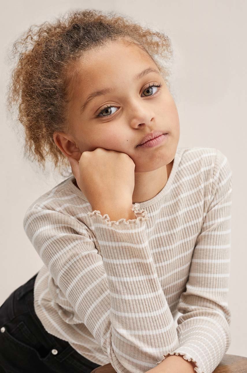

Детский лонгслив Mango Kids цвет бежевый