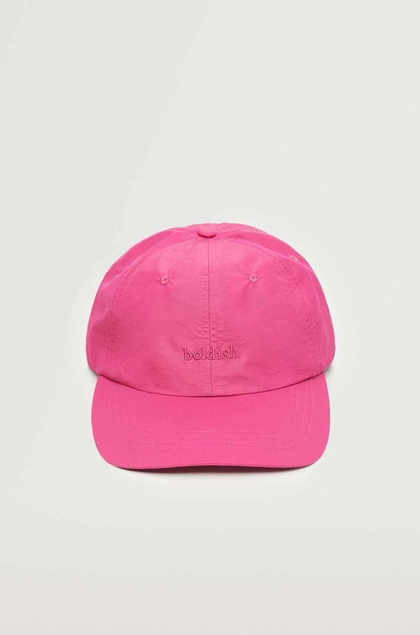 Mango czapka Tailor kolor różowy gładka