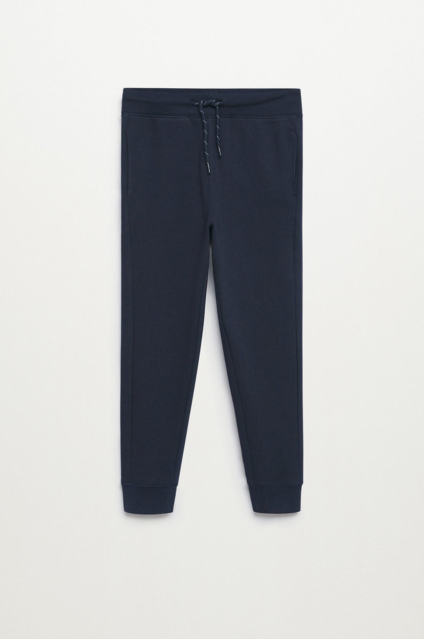 

Детски памучен панталон Mango Kids в тъмносиньо, Тъмносин