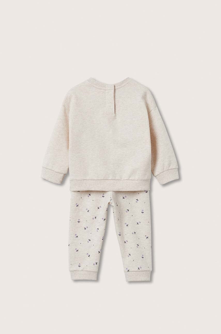 

Детский хлопковый спортивный костюм Mango Kids цвет бежевый