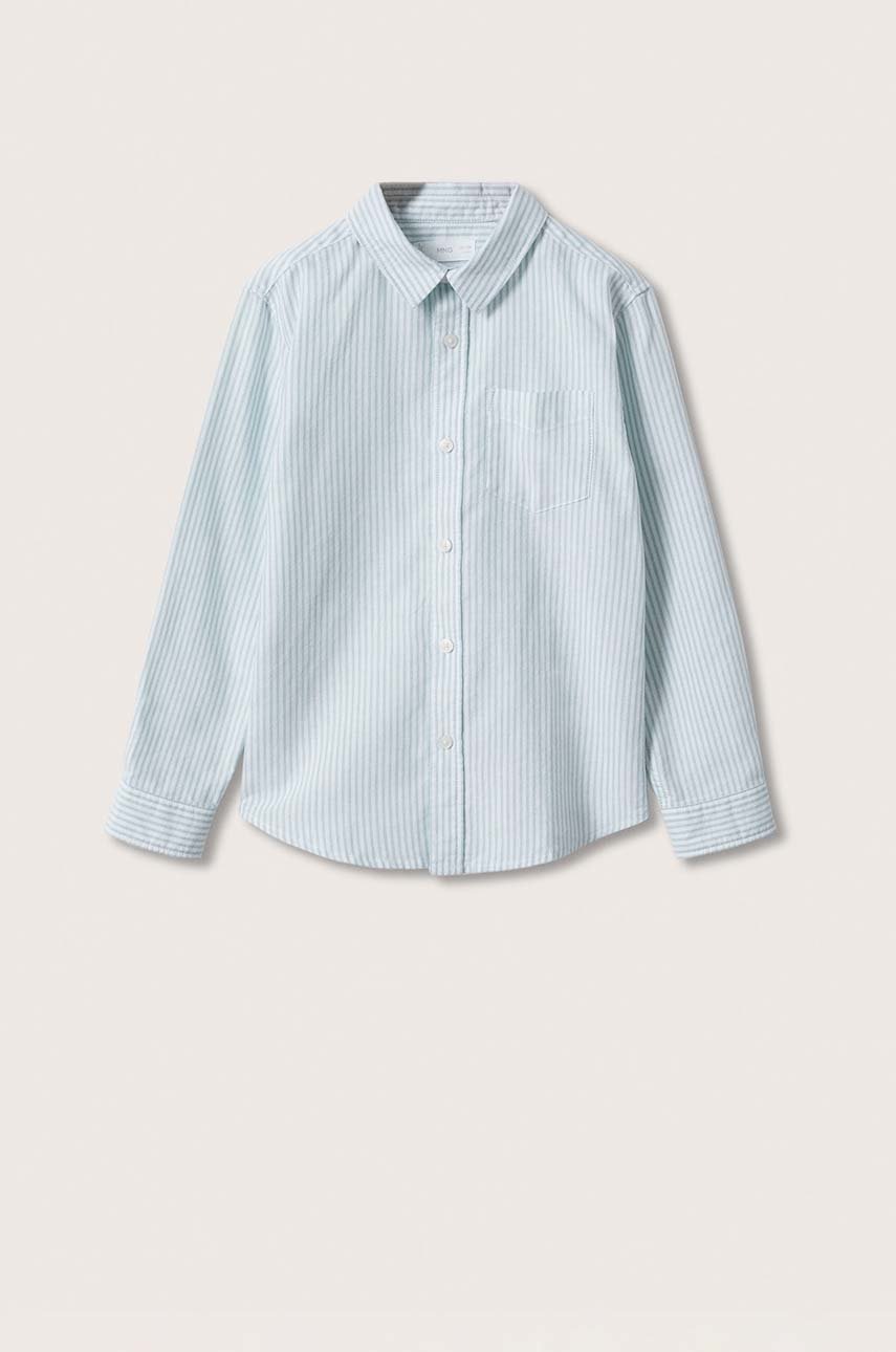 

Детска памучна риза Mango Kids в зелено, Зелен