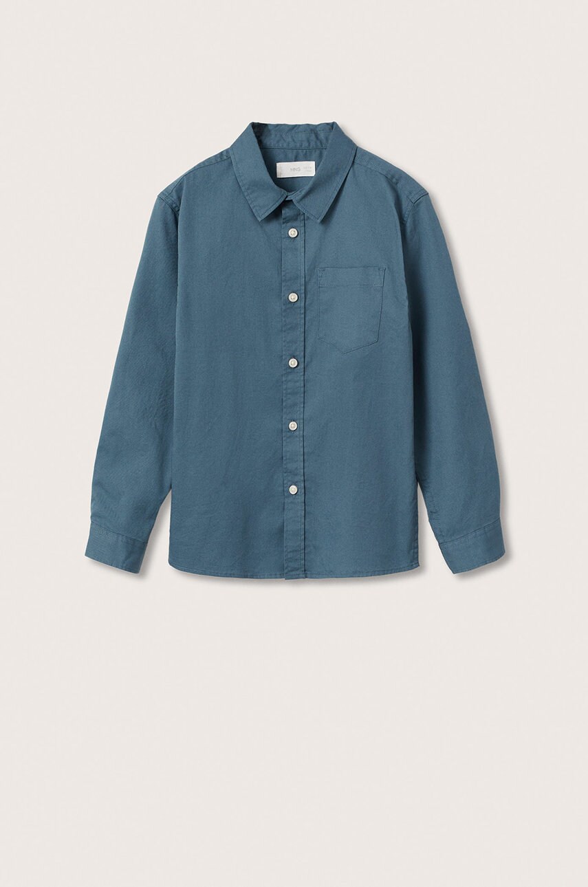 

Детска памучна риза Mango Kids, Син