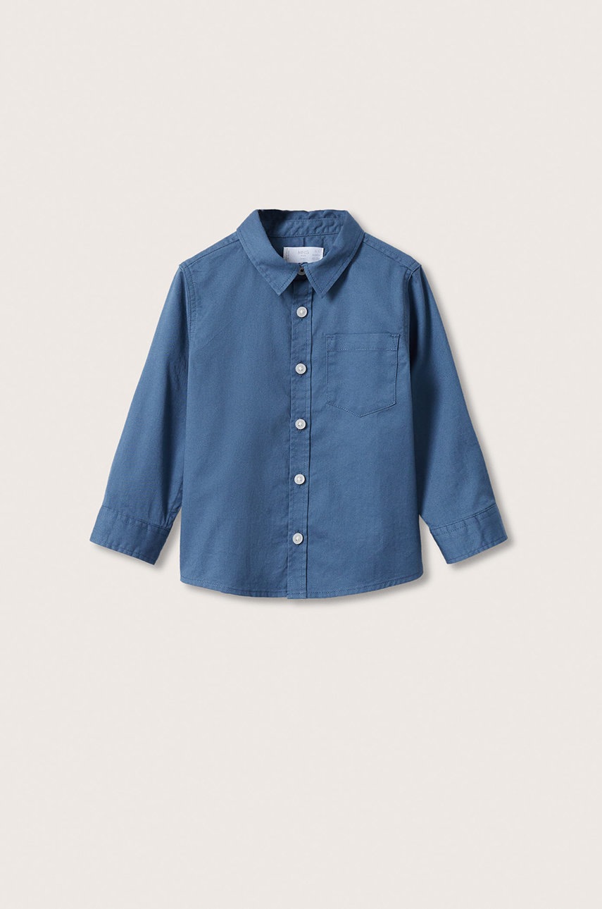 

Детска памучна риза Mango Kids, Син