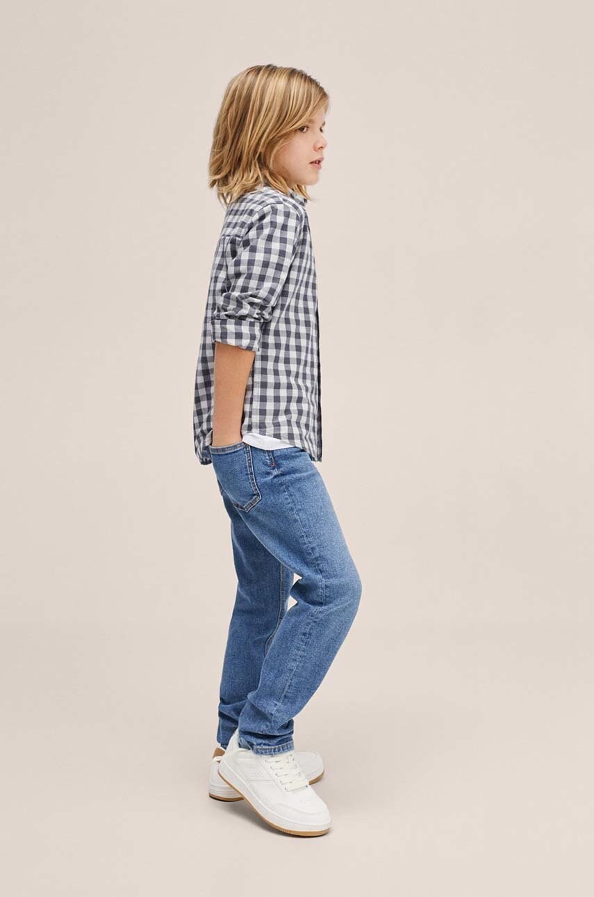 

Дитяча бавовняна сорочка Mango Kids колір сірий