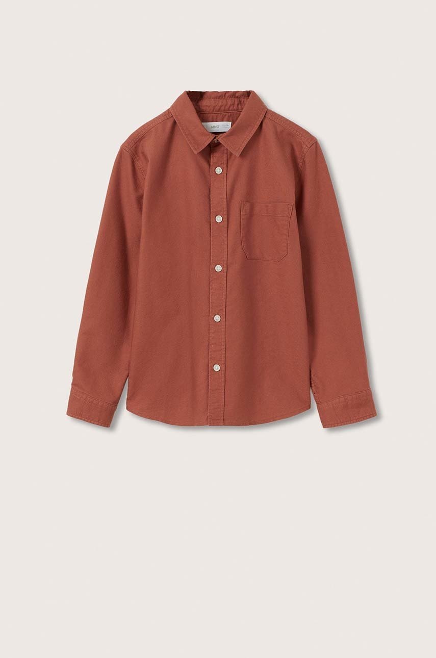 

Детска памучна риза Mango Kids в оранжево, Оранжев