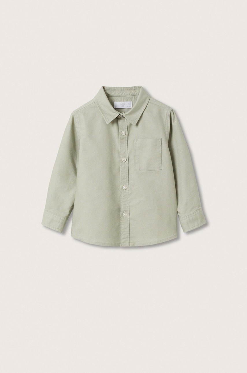 

Детска памучна риза Mango Kids в зелено, Зелен