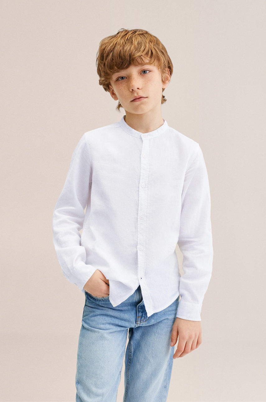 

Риза Mango Kids Albert в бяло, Бял