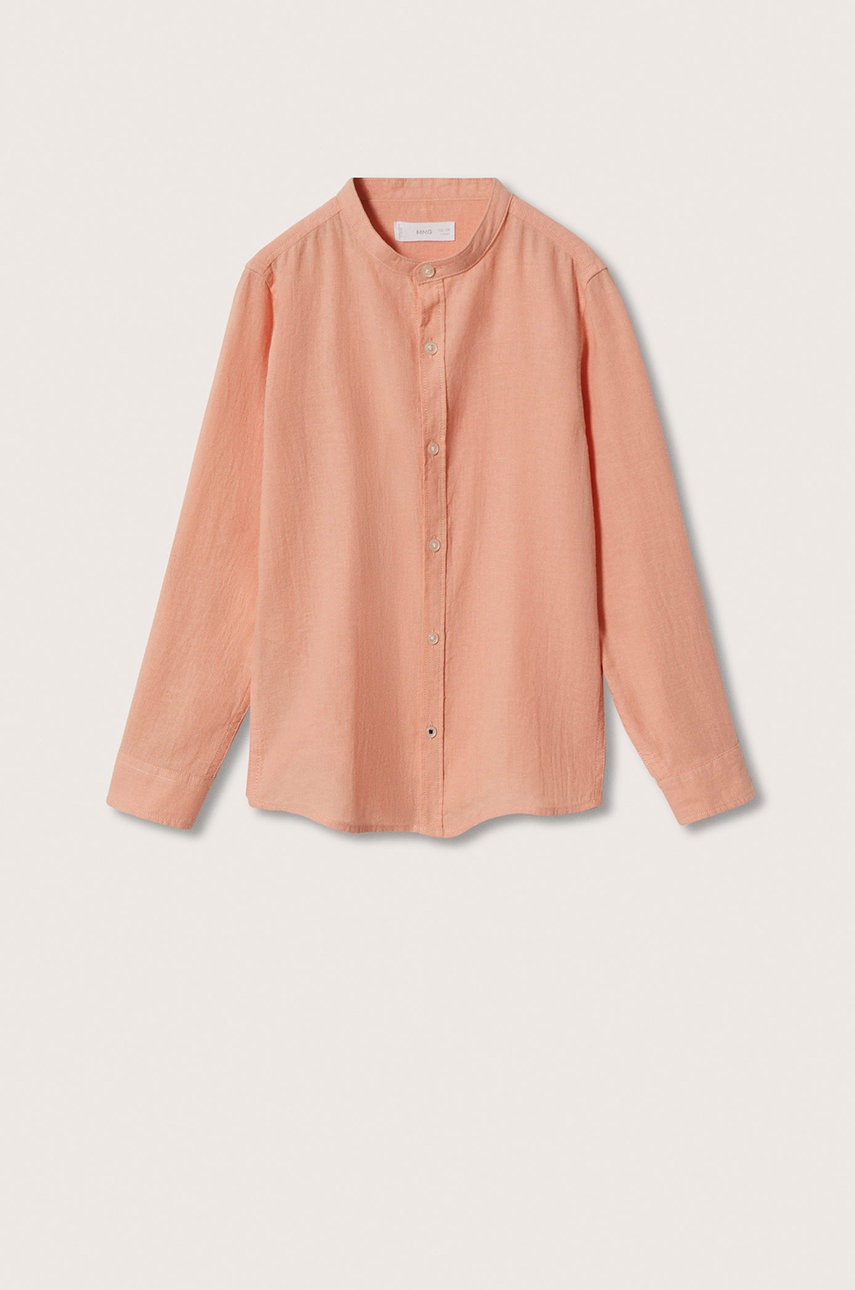 

Детска ленена риза Mango Kids Albert в оранжево, Оранжев