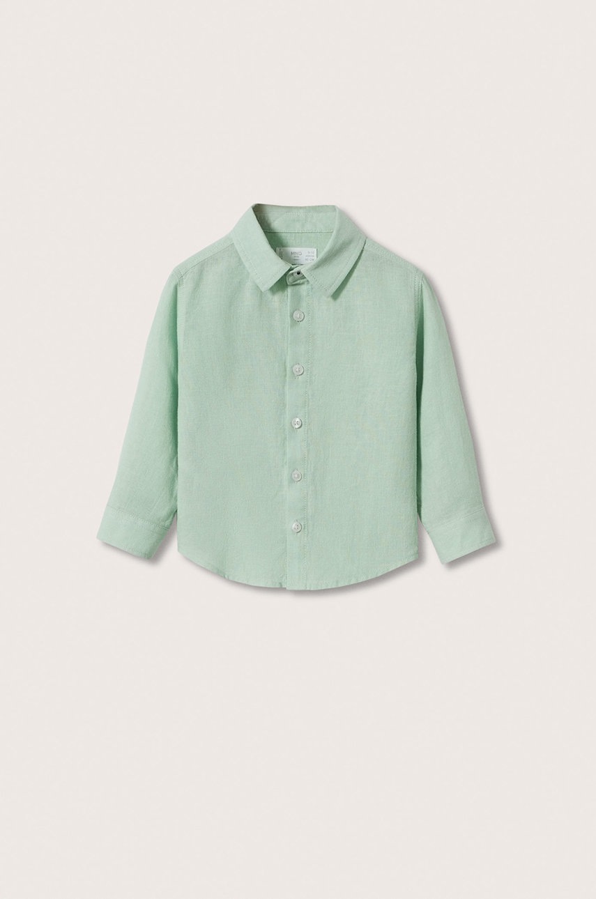 

Детска ленена риза Mango Kids Ricardb в зелено, Зелен