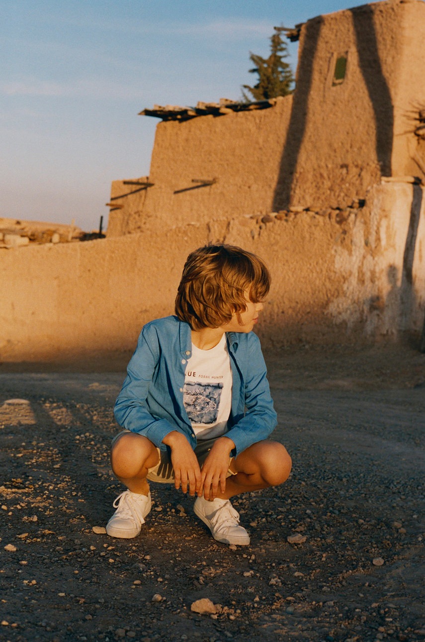 

Дитяча сорочка з домішкою льну Mango Kids Blas