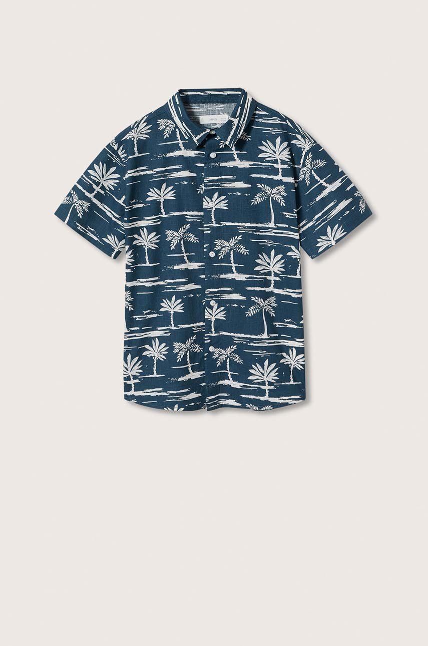 

Детска памучна риза Mango Kids Honolulu в тъмносиньо, Тъмносин