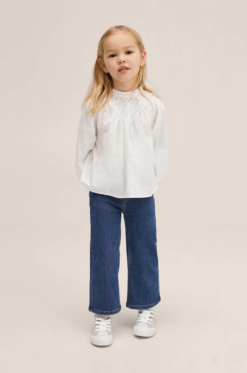 

Дитяча бавовняна сорочка Mango Kids колір білий