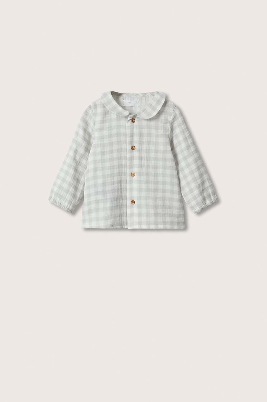 

Детска памучна риза Mango Kids в бяло, Бял