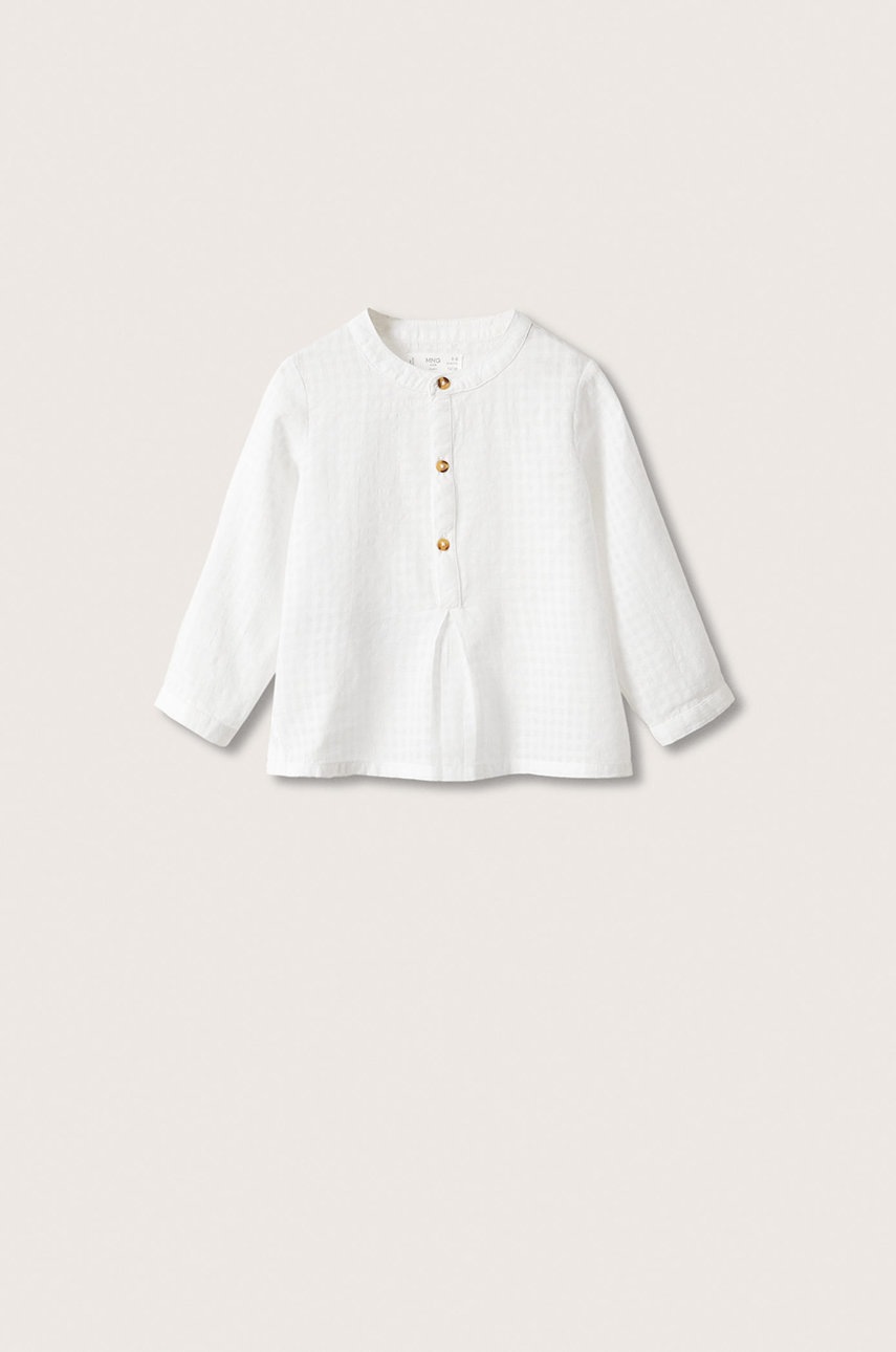 

Детска памучна риза Mango Kids в бяло, Бял