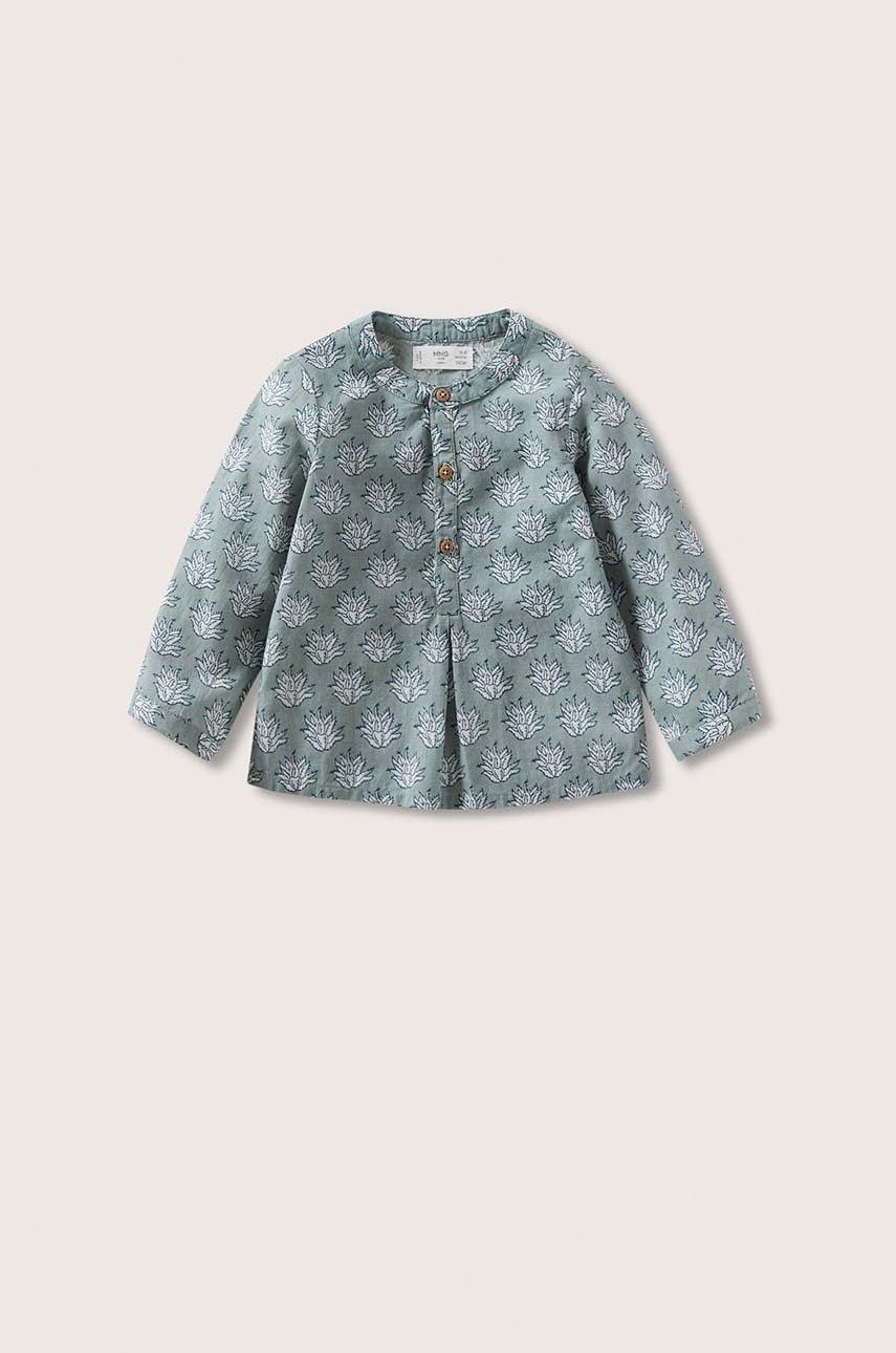 

Детска памучна блуза Mango Kids Aloni в зелено, Зелен