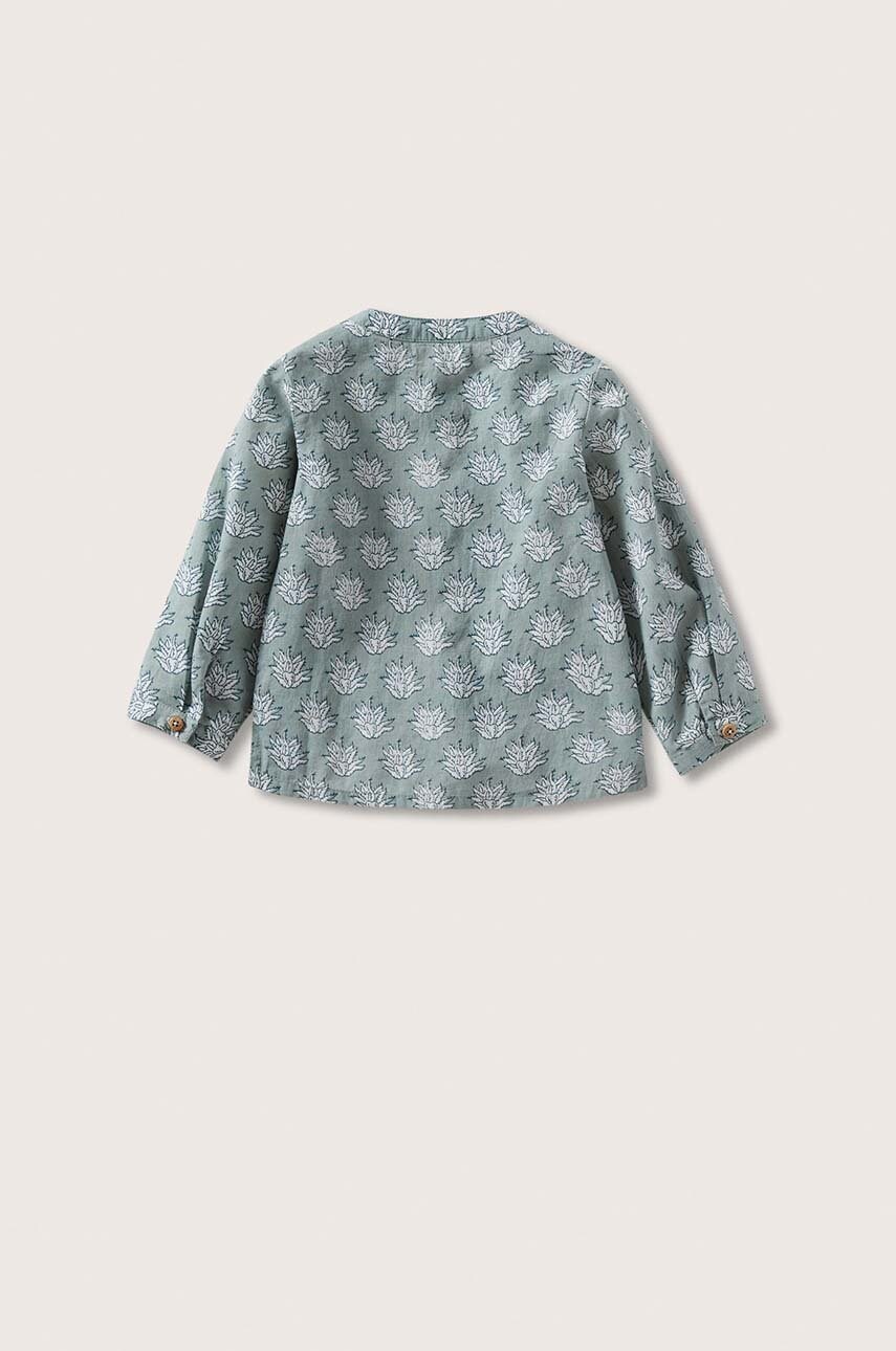 

Детская хлопковая блузка Mango Kids Aloni цвет зелёный