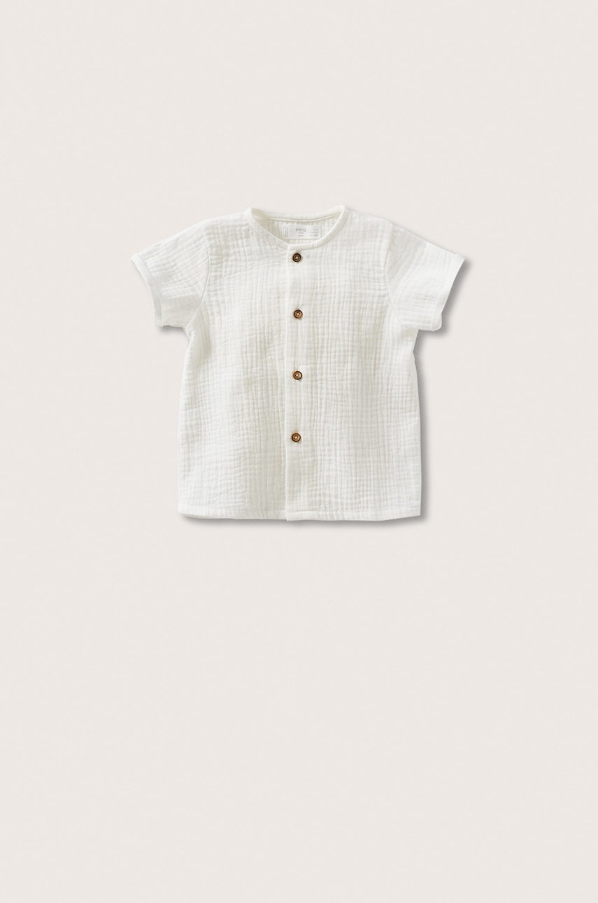 

Детска памучна риза Mango Kids Simon в бяло, Бял