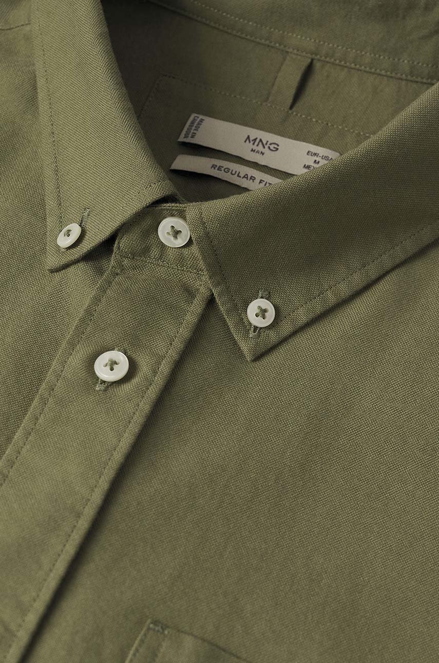 

Сорочка Mango Man чоловіча колір коричневий regular комір button-down